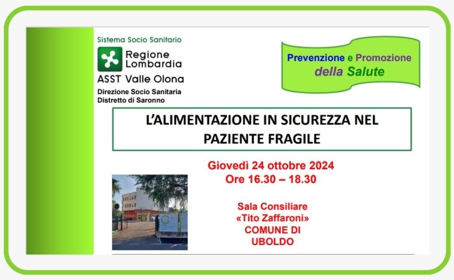 L'alimentazione in sicurezza nel paziente fragile